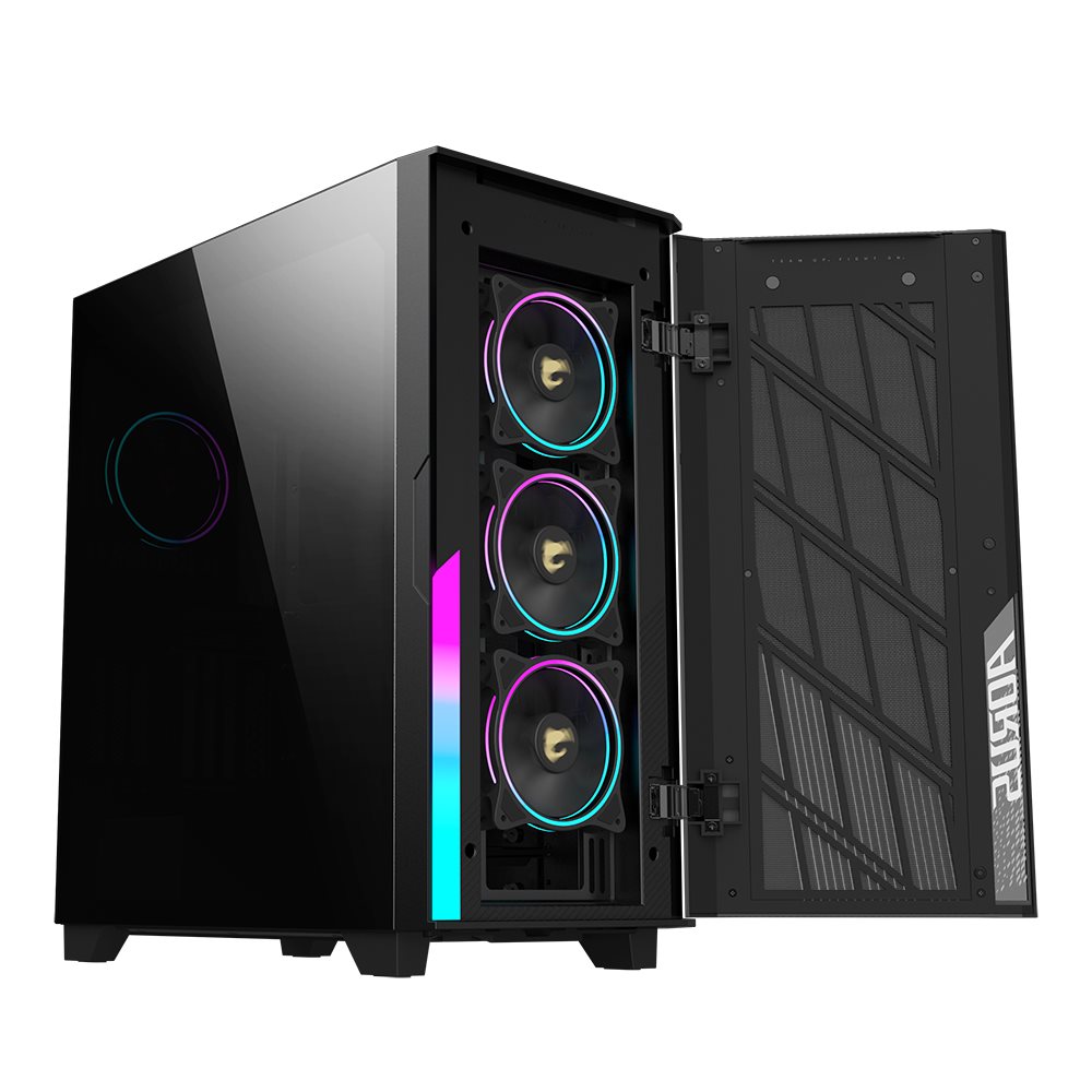 BAZAR - GIGABYTE case AORUS C500 GLASS,  bez zdroje,  průhledná bočnice,  Mid Tower,  černá - Poškozený obal (Komplet)0 