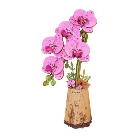 RoboTime 3D dřevěná skládačka Fialová orchidej0 