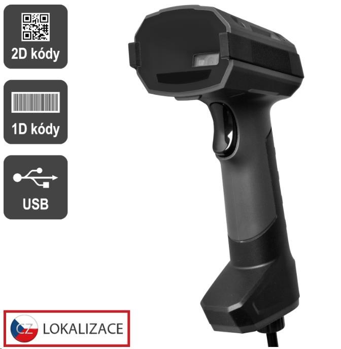 Virtuos HT-857 - CCD 2D priemyselná čítačka, USB, tmavo šedá