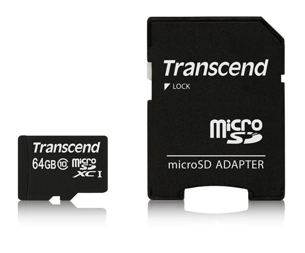 Karta TRANSCEND MicroSDXC 64 GB Class 10, UHS-I (45 MB/s)1 