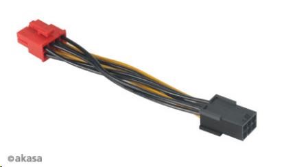 Kábel AKASA na redukciu napájania zo 6pin PCIe na 8pin PCIe 2.0,  10cm1 
