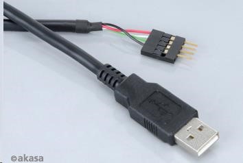 AKASA kábel interný USB na externý USB (typ - M),  USB 2.0,  40cm1 