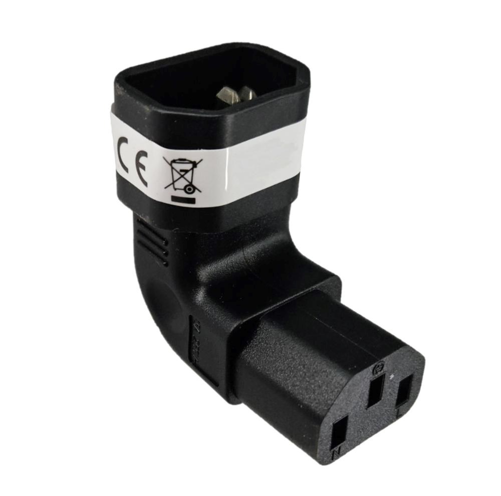 Adaptér vertikálně úhlový IEC C13 na IEC C14 napětí 230V,  10A0 