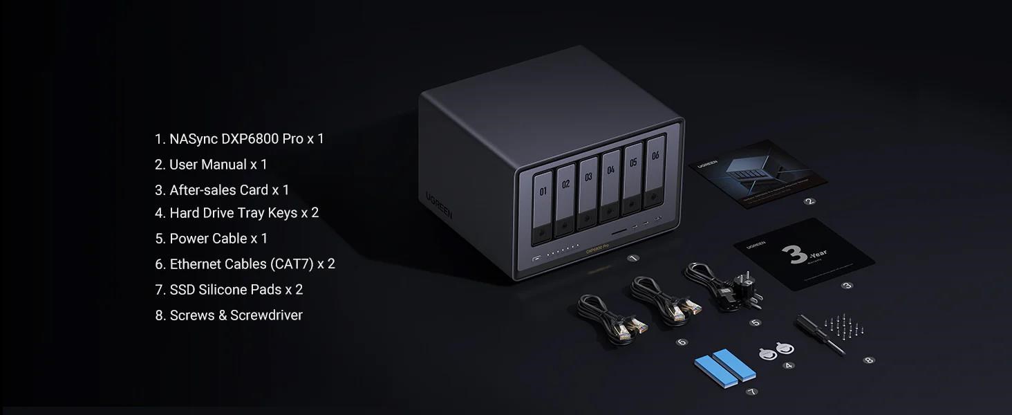 UGREEN NASync DXP6800 Pro (10C/ i5-1235U/ 4, 4GHz/ 8GBRAM/ 6xSATA/ 2xM.2/ 2x10GbE/ 1xPCIe/ 2xTB/ 2xUSB2.0/ 2xUSB3.2/ HDMI/ SD)0 