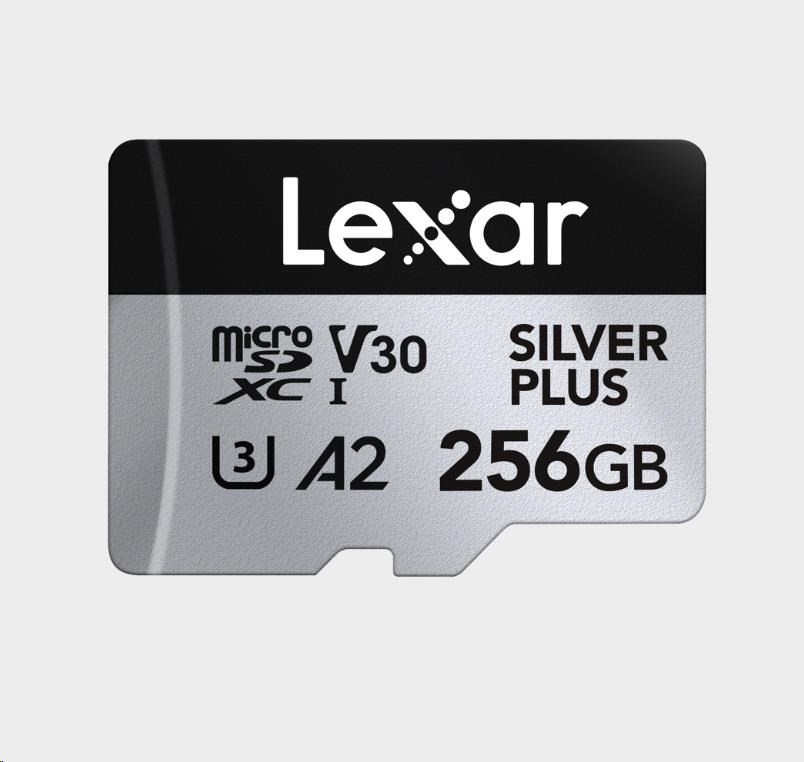 Lexar 256GB H-P Silver Plus microSDXC s adp C10 A2