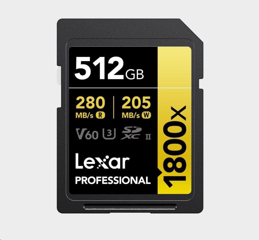 Lexar SDXC Pro 1800x U3 UHS-II R280/ W210 (V60) 512GB0 