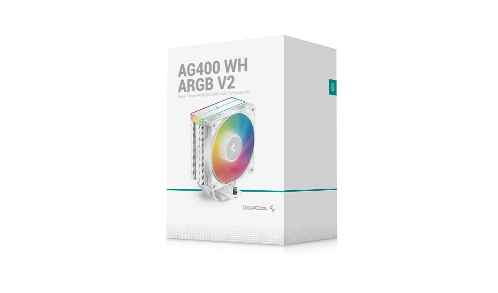 DEEPCOOL CPU Chladič AG400 WH ARGB V2,  1x120mm,  LGA1851,  AM5,  bílá9 