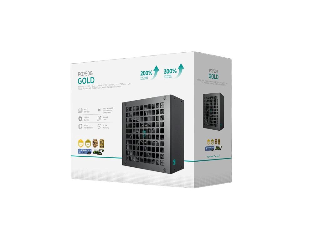 DEEPCOOL GAMERSTORM zdroj 750W PQ750G,  120mm,  Plně modulární,  80+ Gold,  ATX 3.1,  černá8 