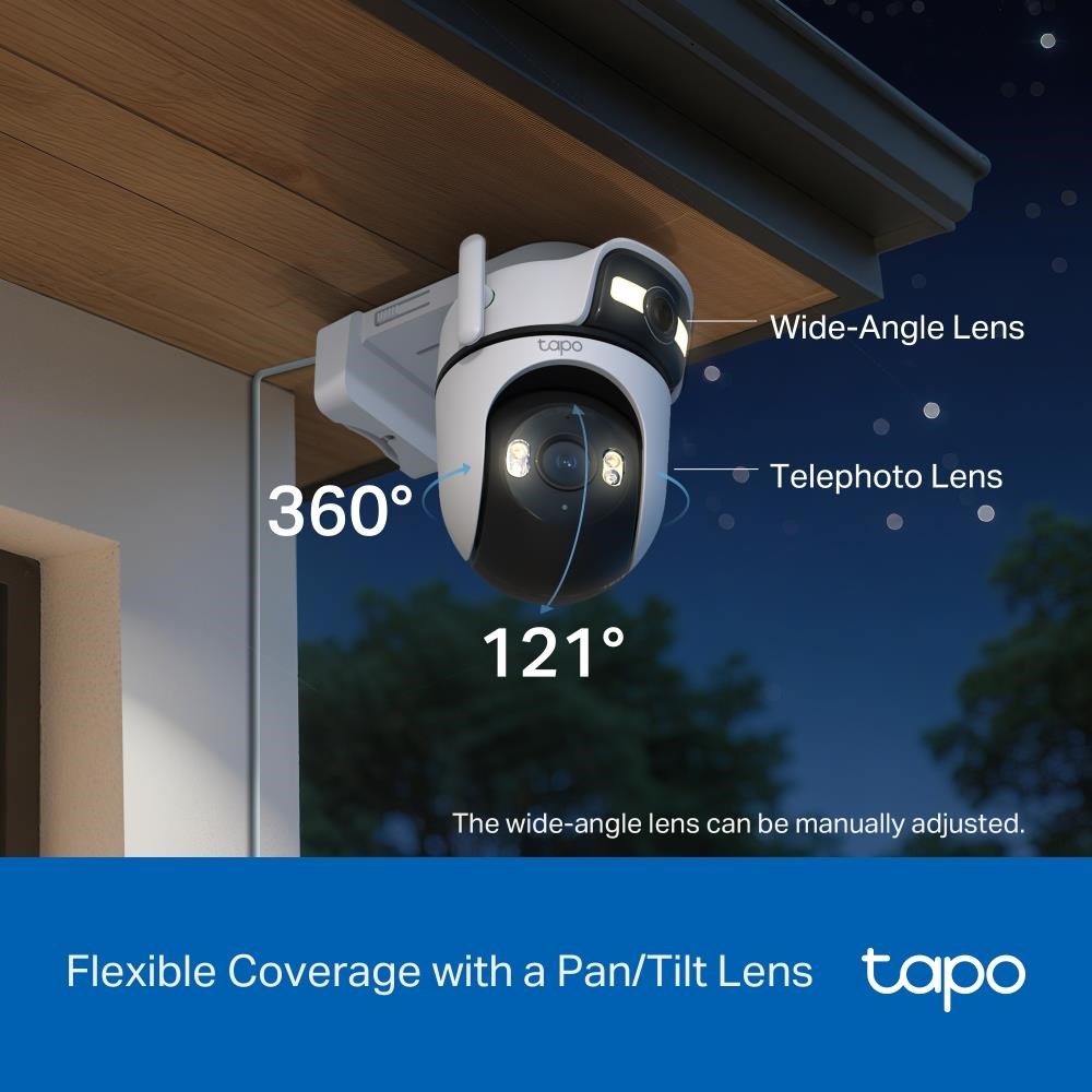 TP-Link Tapo C545D venkovní/ outdoor otočná kamera (2x 3MP,  2K 1296p,  IR 30m,  WiFi,  1x100Mb/ s,  micro SD card)0 