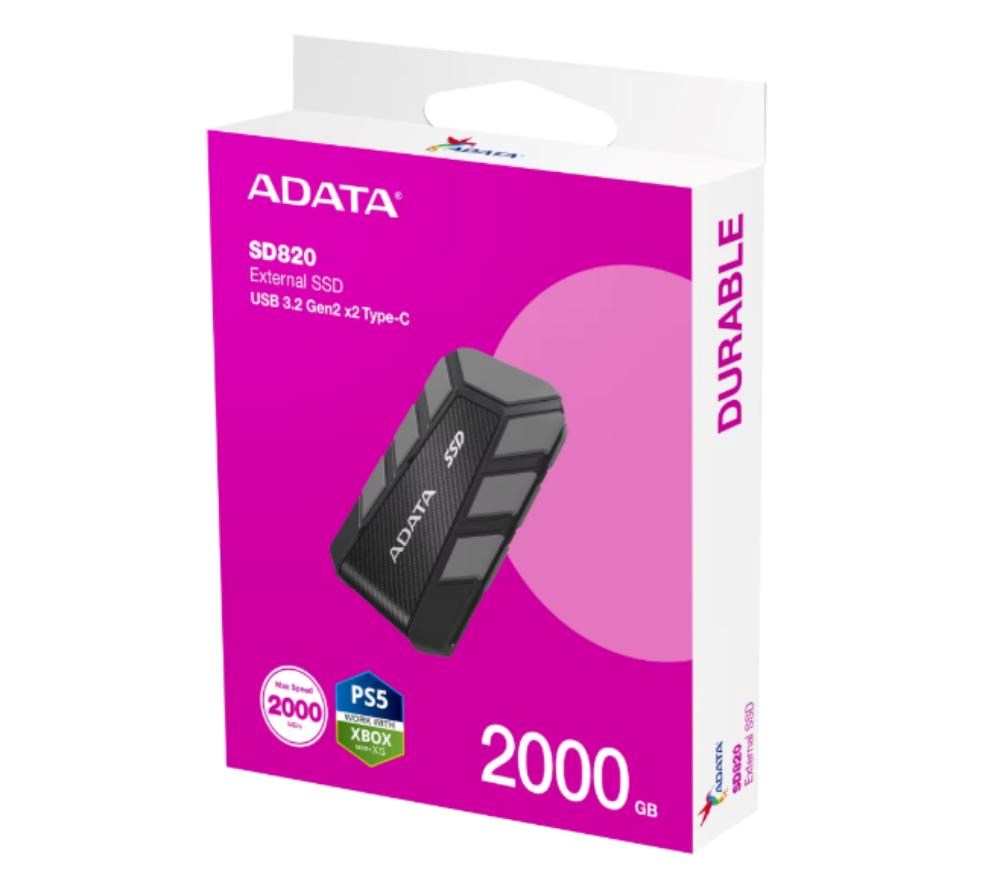 ADATA External SSD 2TB SD820,  USB 3.2 Gen 2x2,  Černá5 