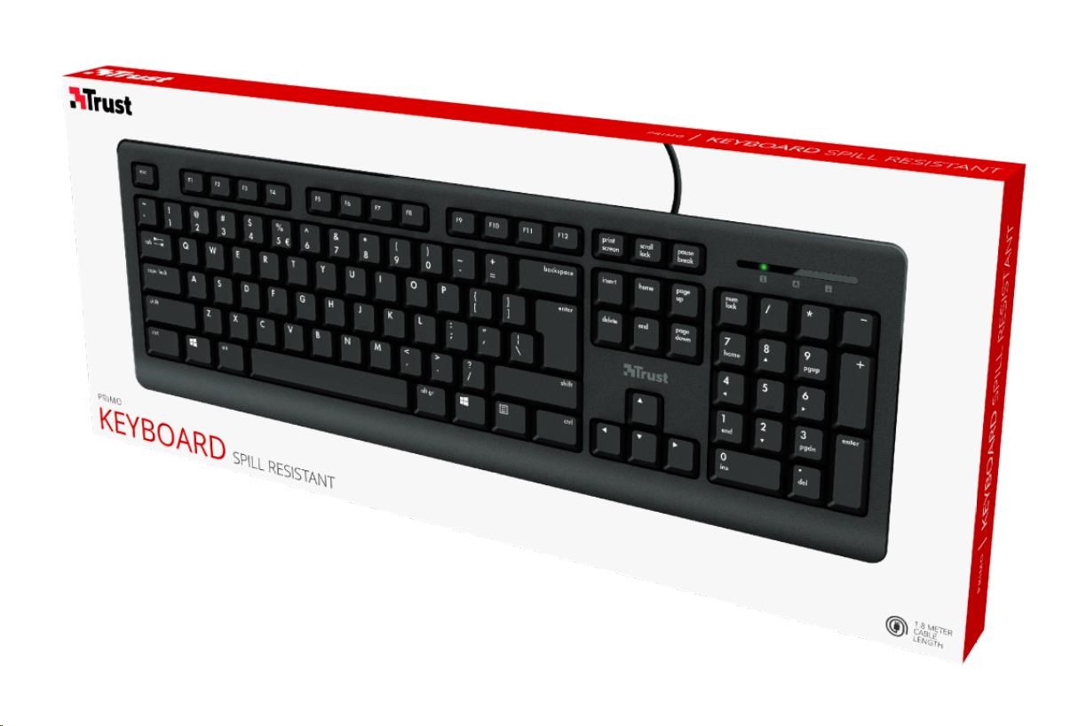 TRUST klávesnice PRIMO, membránová, USB, CZ/SK4 