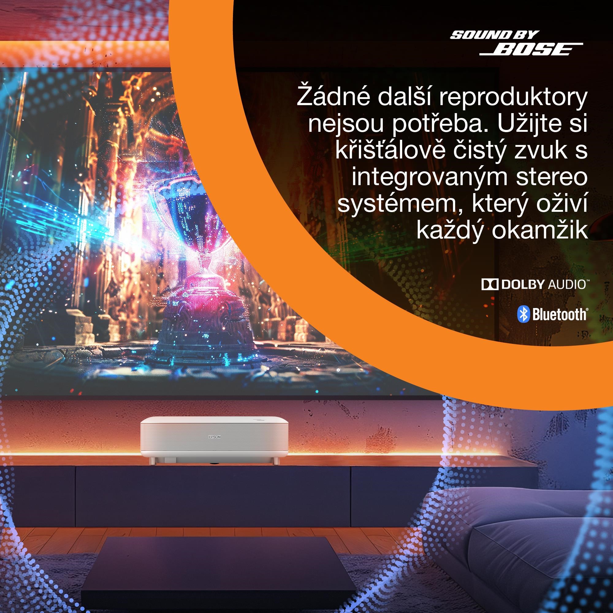 Epson Lifestudio Grand – EH-LS670W diamantová biela,  4K PRO-UHD,  3600lm,  HDMI,  USB,  Google TV,  240Hz9 