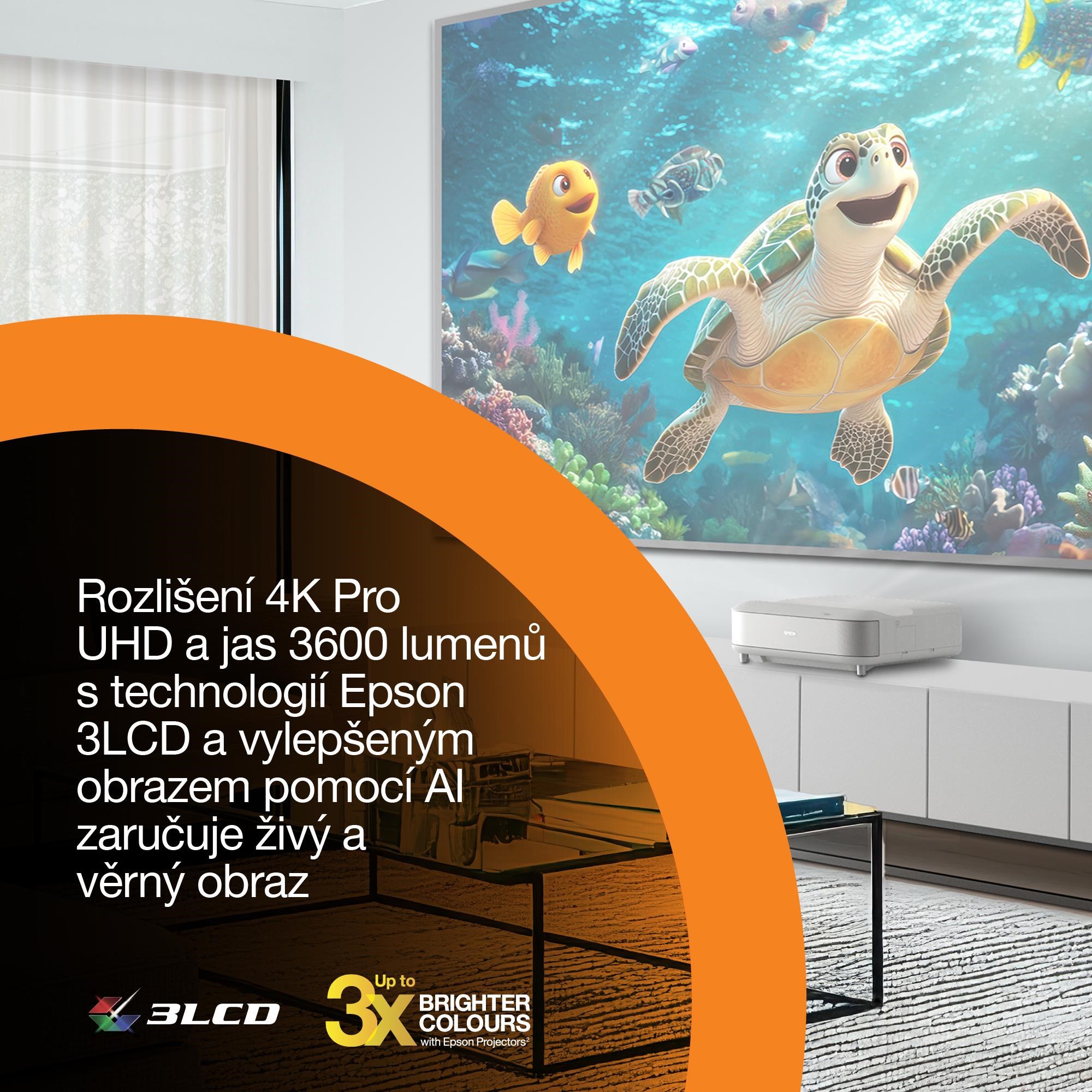 Epson Lifestudio Grand – EH-LS670W diamantová biela,  4K PRO-UHD,  3600lm,  HDMI,  USB,  Google TV,  240Hz6 