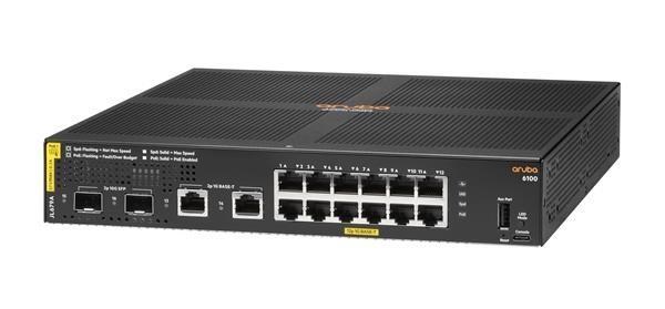 Aruba 6100 12G Class4 PoE 2G/ 2SFP+ 139W Switch JL679A RENEW0 
