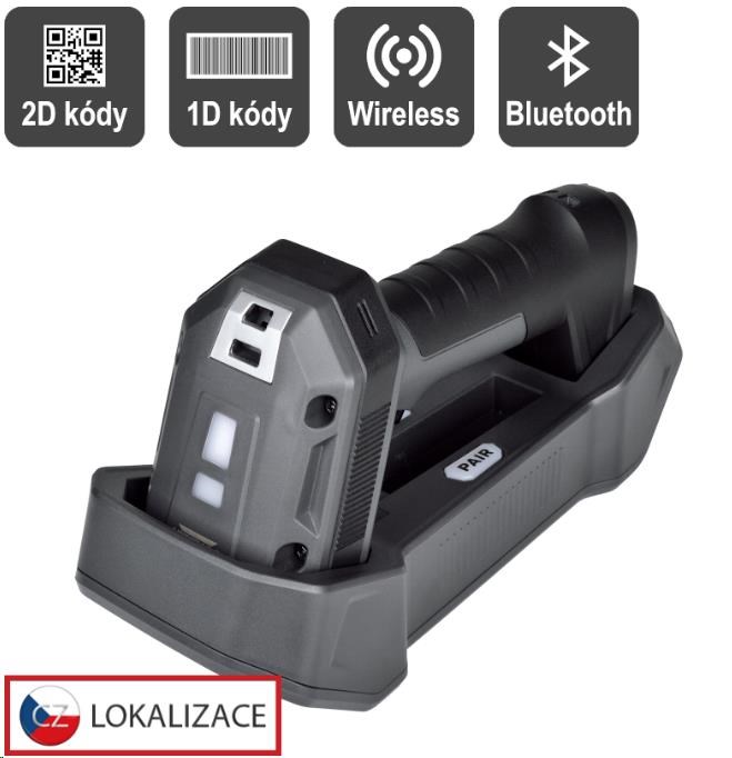 Virtuos HW-857 CCD 2D priemyselná, čítačka, bezdrôtová, USB, tmavo šedá