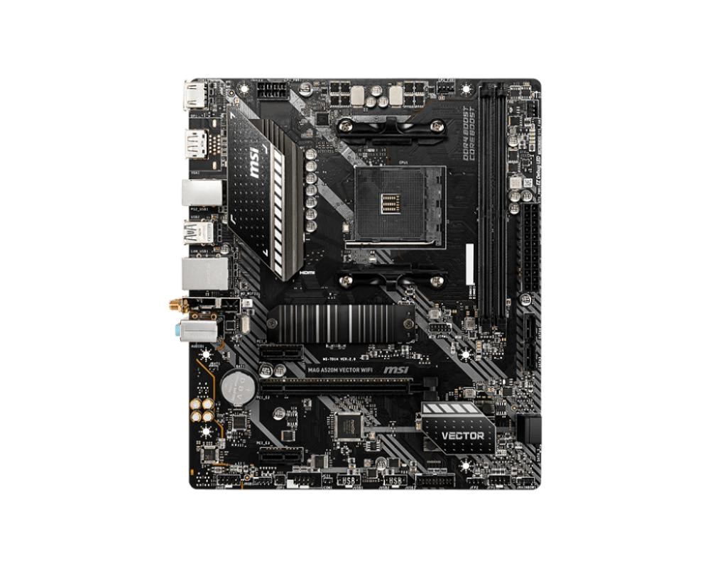 MSI MB Sc AM4 MAG A520M VECTOR WIFI,  AMD A520,  2x DDR4,  WiFi,  1x DP,  1x HDMI,  m-ATX1 