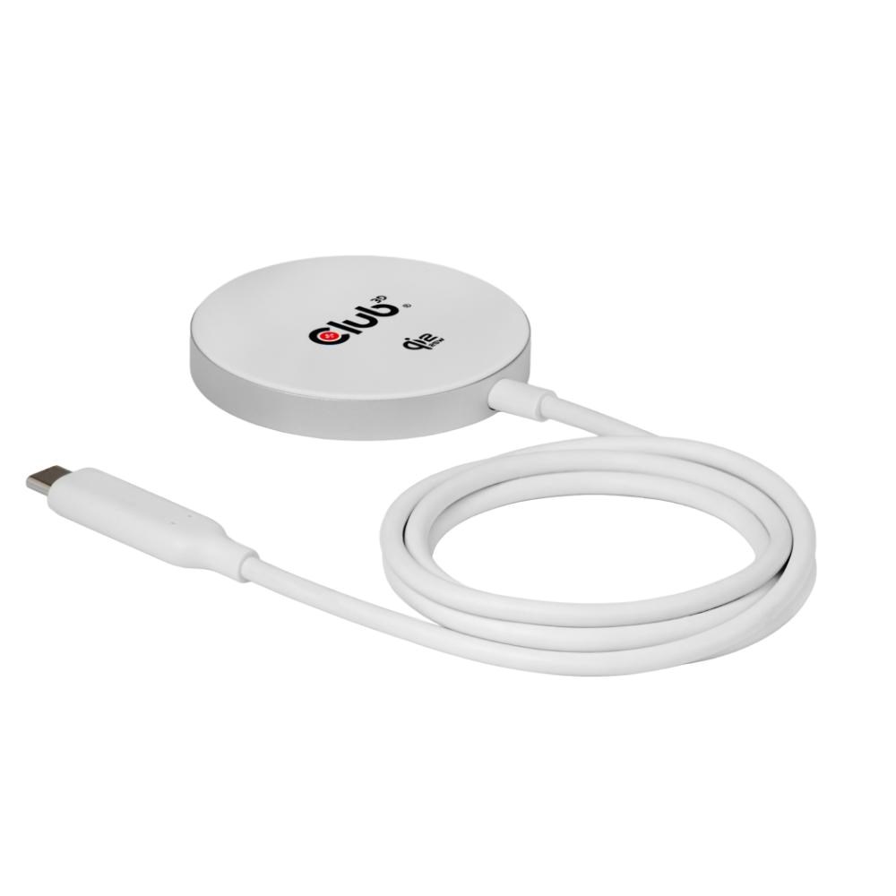Club3D Bezdrátová nabíječka,  1x Qi2 25W,  MagSafe,  Qi certifikováno,  bílá4 