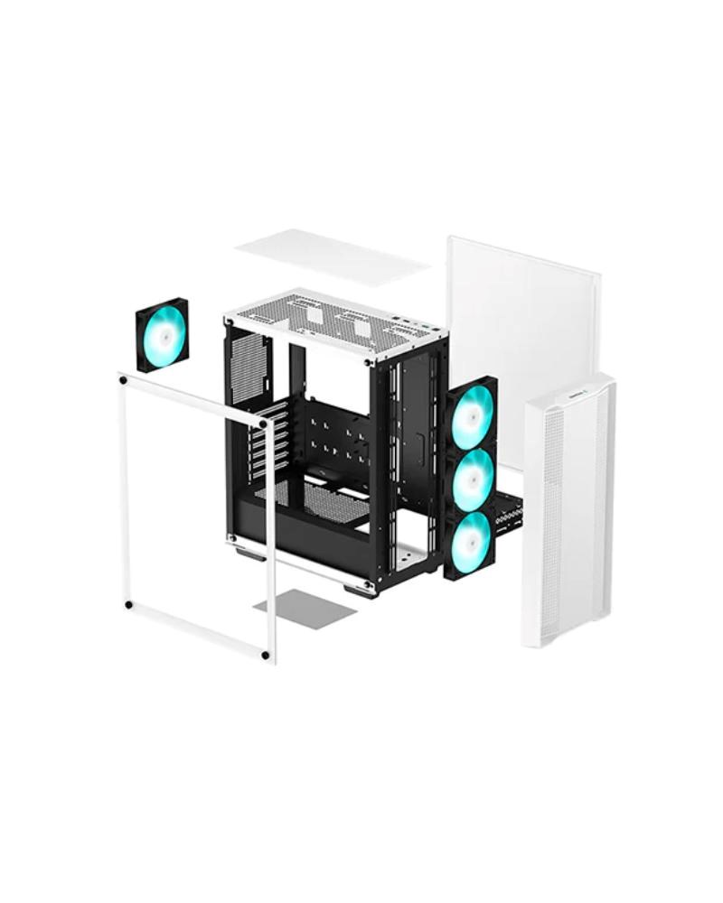 DEEPCOOL Case CC560 WH V2,  ATX,  Průhledná bočnice,  4x120mm Fan,  bílá4 