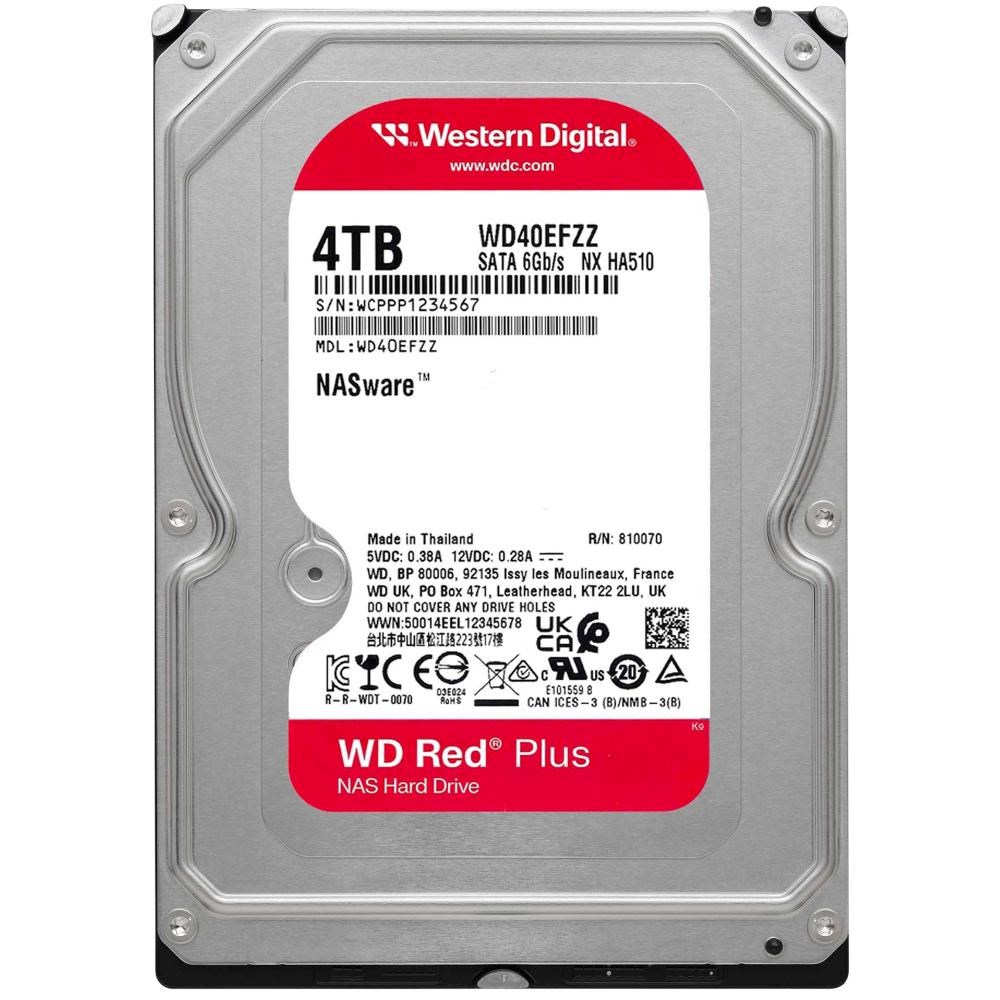 WD RED PLUS NAS WD40EFZZ 4TB,  SATA III 3.5