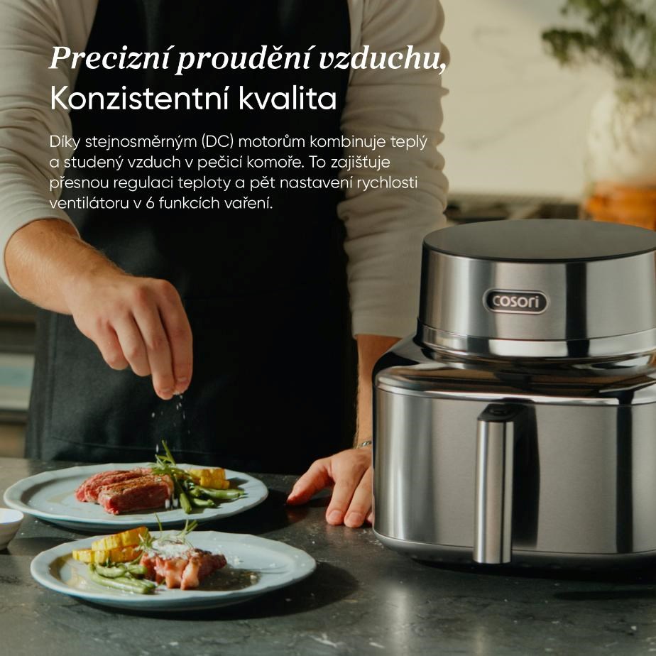 Cosori Iconic Single chytrá horkovzdušná fritéza 6, 2 L nerez4 