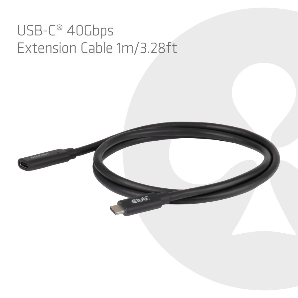 Club3D Prodlužovací kabel USB-C 8K60Hz,  40Gbps,  Power Delivery 240W,  (M/ F),  100cm1 