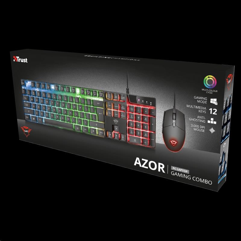 BAZAR - TRUST set klávesnice + myš GXT 838 Azor Gaming Combo CZ/ SK - poškozený obal2 