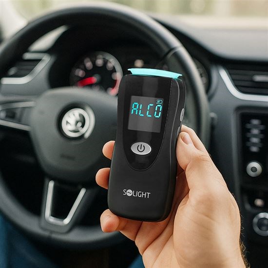 Solight profesionální bezkontaktní alkohol tester,  Fuel Cell,  0, 0 - 5, 0‰ BAC, citlivost 0, 08‰0 