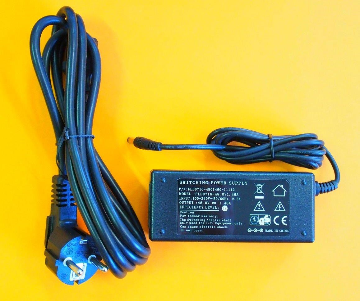 MikroTik napájecí adaptér 48POW,  48V 1.46A 70W,  napájecí kabel1 