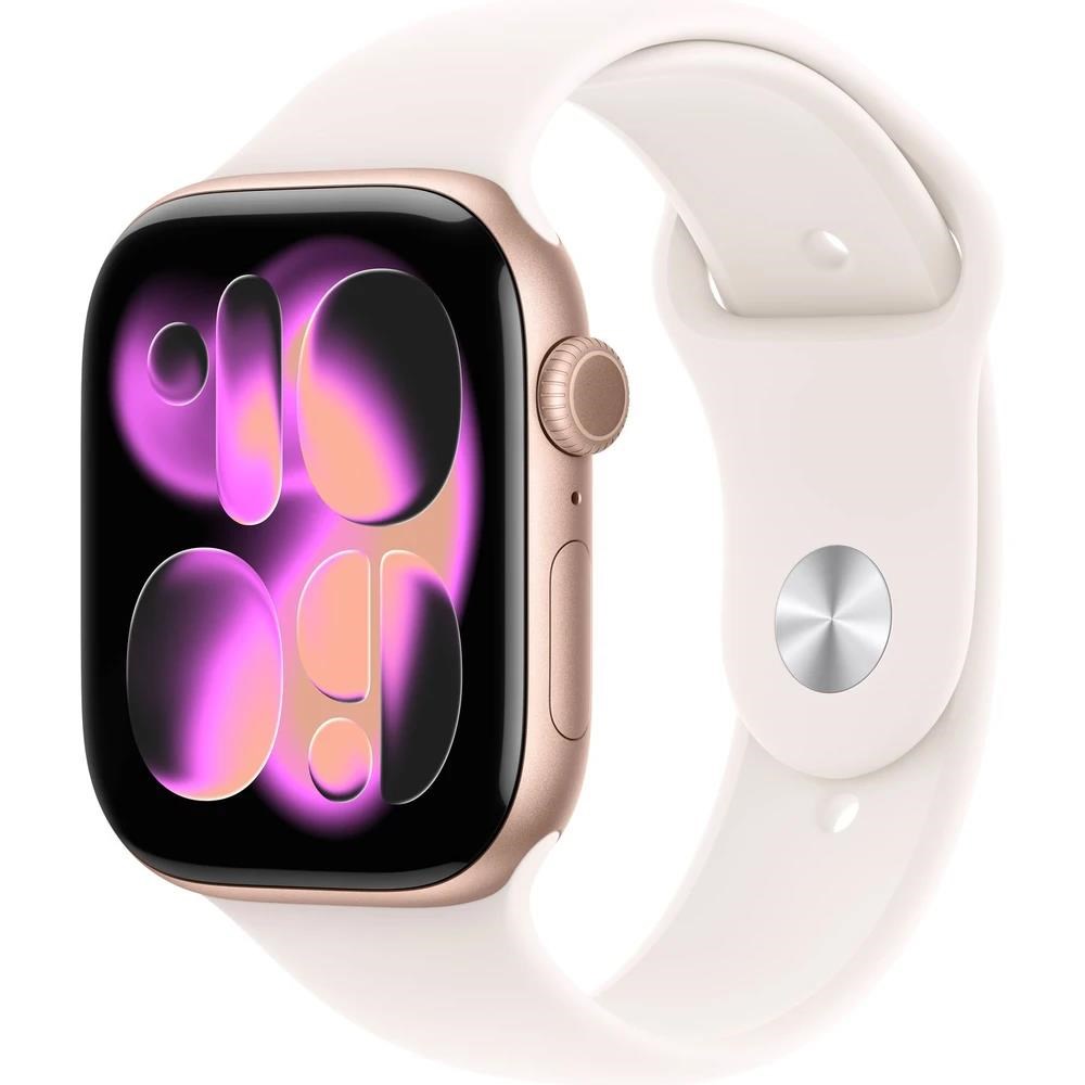 Apple Watch Series 11 GPS 46mm Rose Gold Aluminium Case with Light Blush Sport Band - S/ M0 