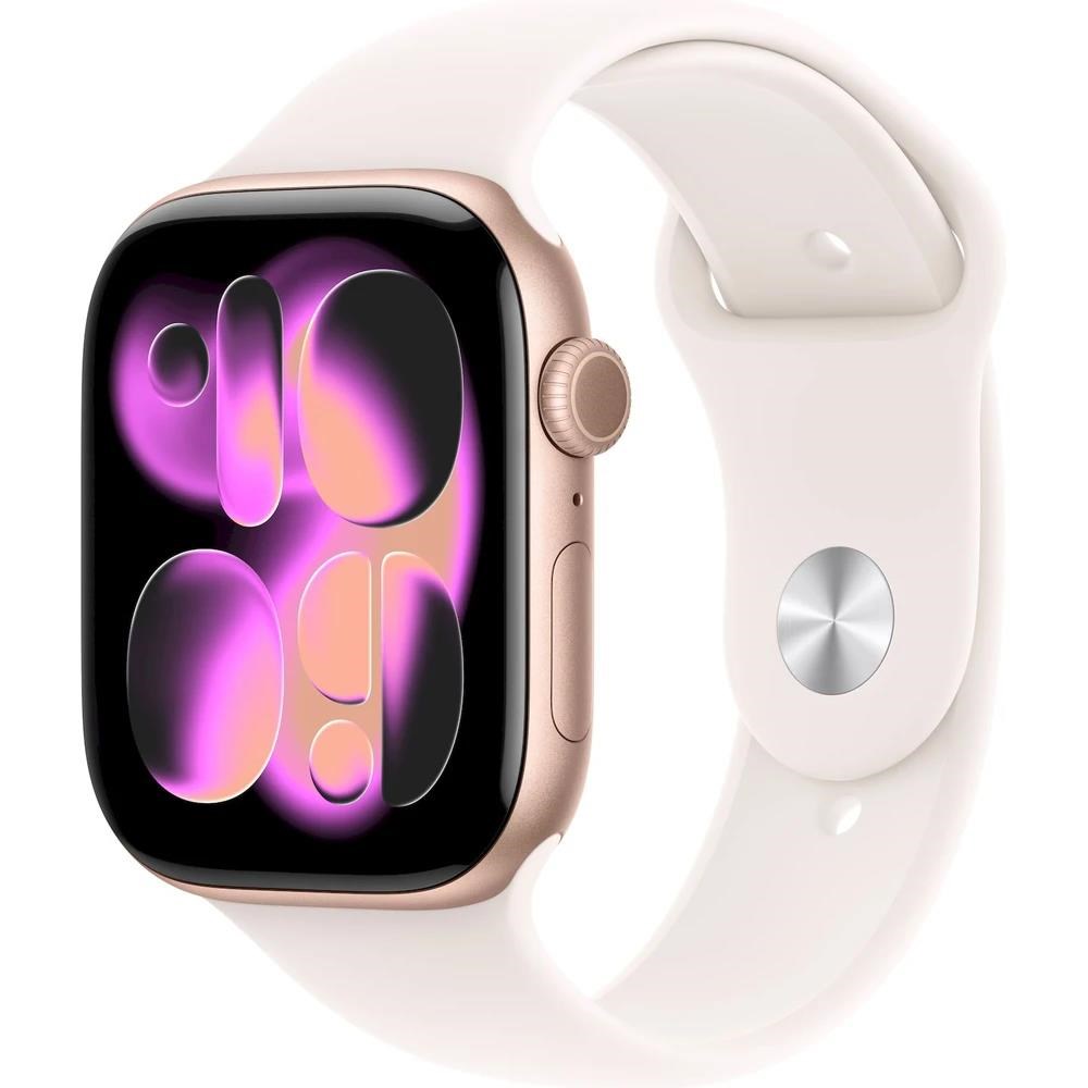 Apple Watch Series 11 GPS + Cellular 42mm Rose Gold Aluminium Case with Light Blush Sport Band - M/ L0 