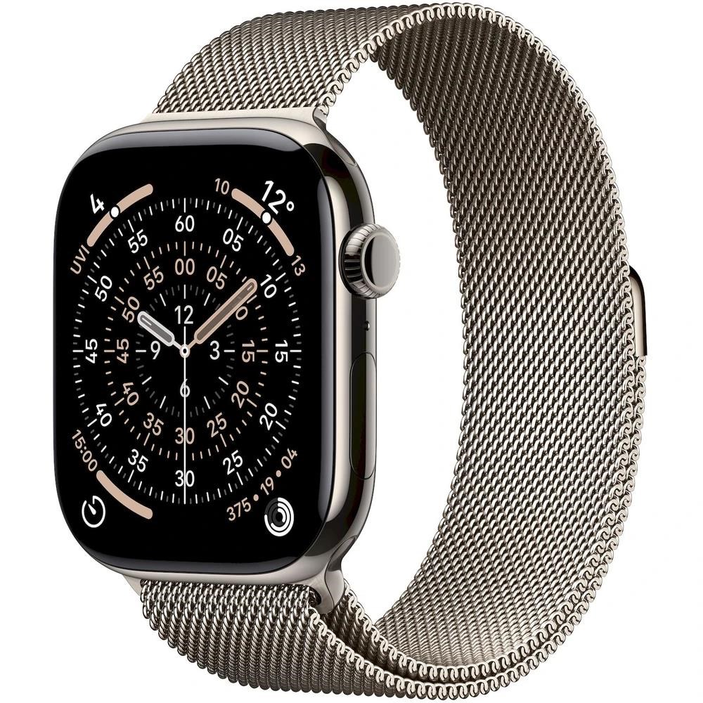 Apple Watch Series 11 GPS + Cellular 46mm Natural Titanium Case with Natural Milanese Loop - M/ L0 