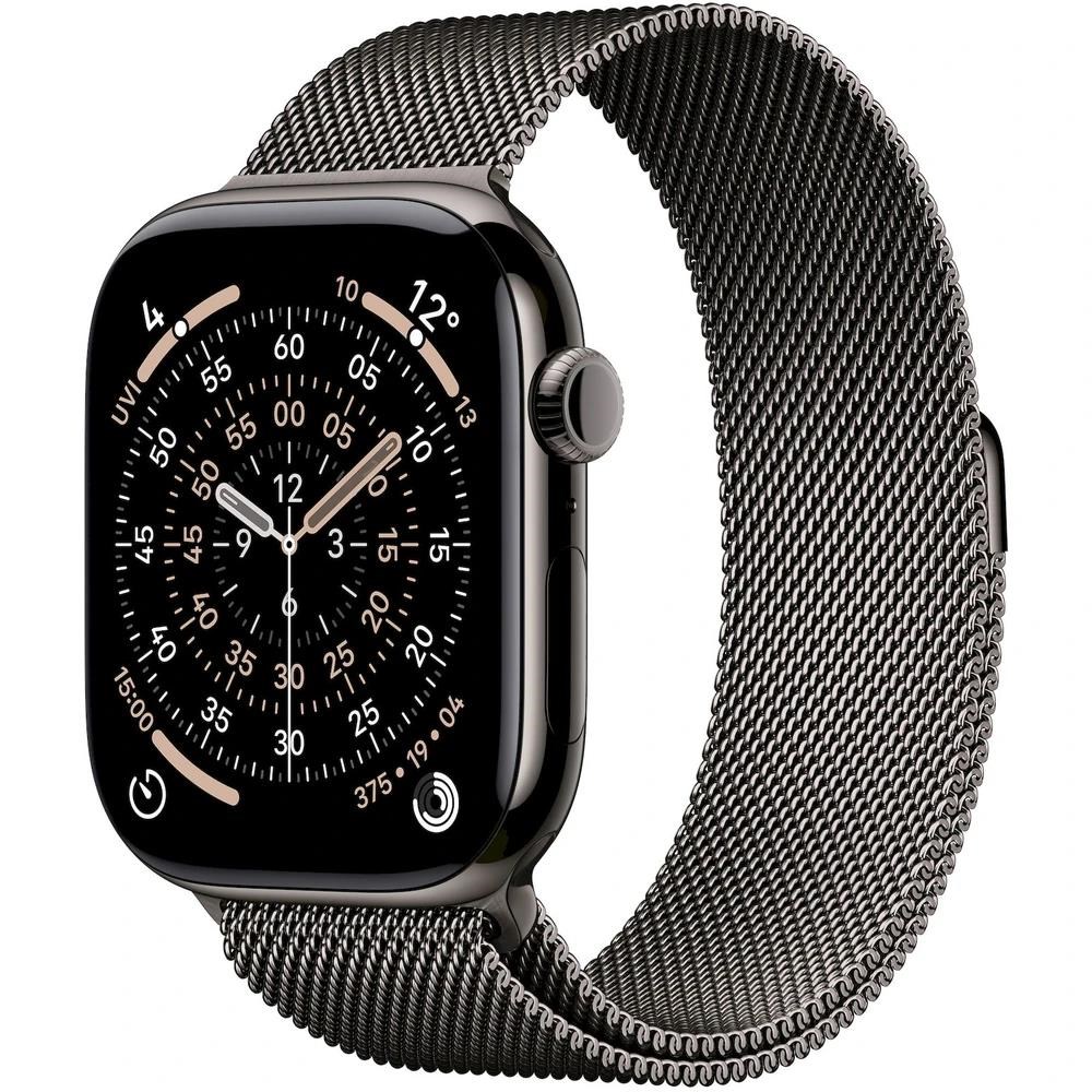 Apple Watch Series 11 GPS + Cellular 46mm Slate Titanium Case with Slate Milanese Loop - M/ L0 