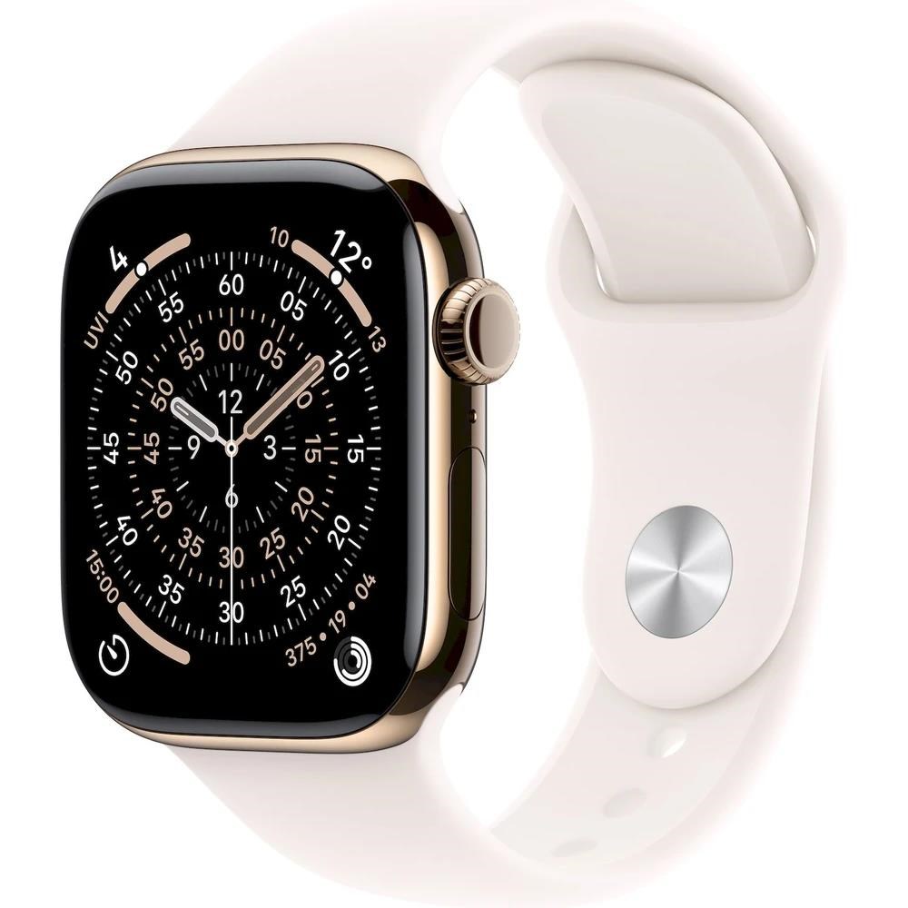 Apple Watch Series 11 GPS + Cellular 46mm Gold Titanium Case with Light Blush Sport Band - M/ L0 