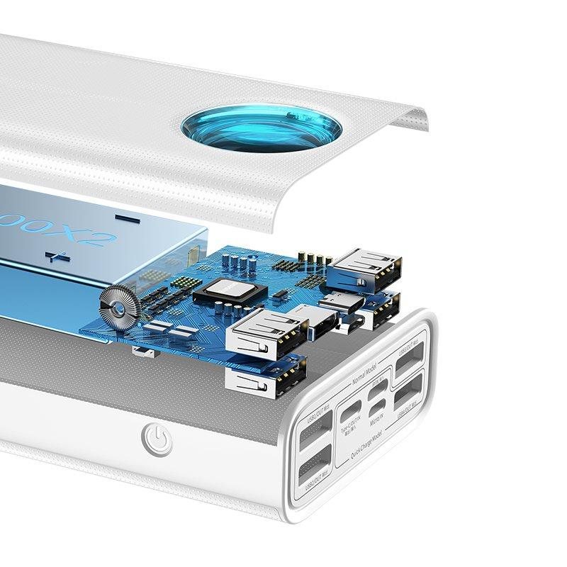 Baseus Amblight powerbanka s digitálním displejem QC 30000mAh Overseas Edition + kabel Type-C/ Type-C 100W 1m,  bílá4 
