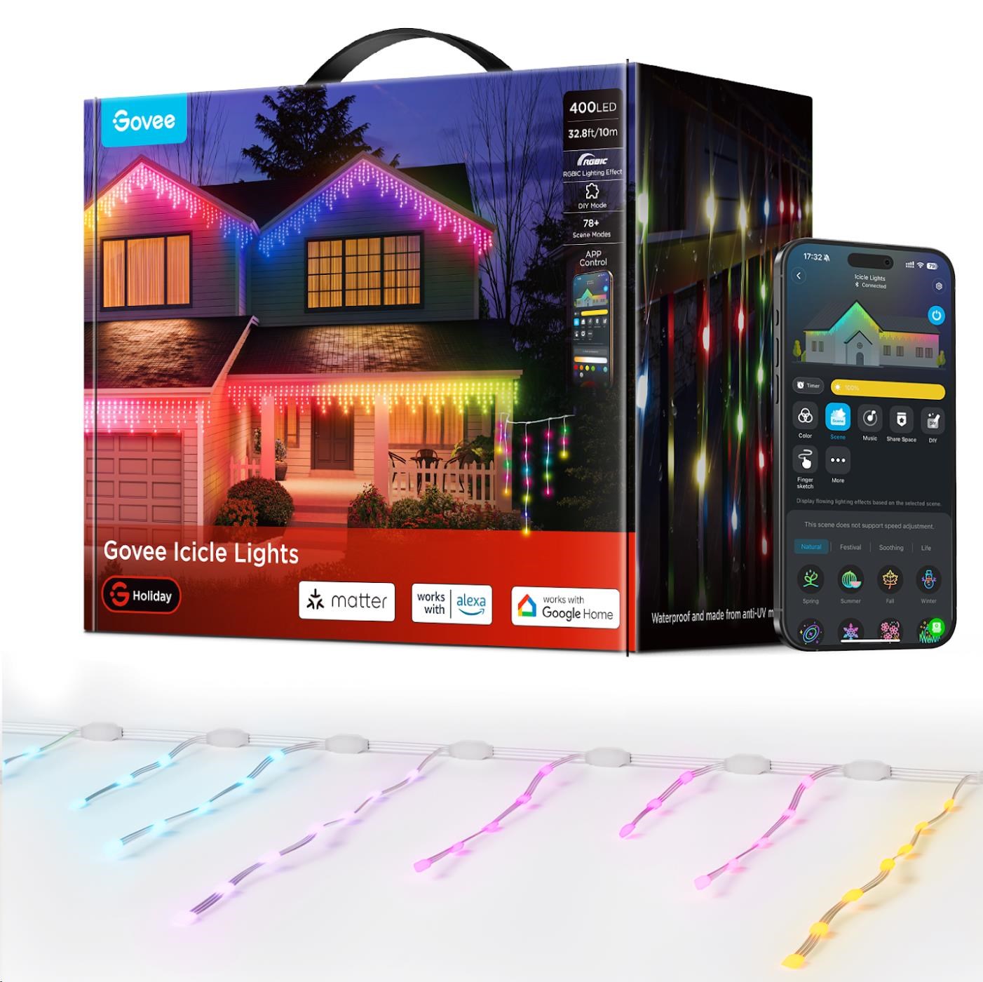 Govee Smart LED rampouchy RGBIC 10m,  bílé,  Matter5 