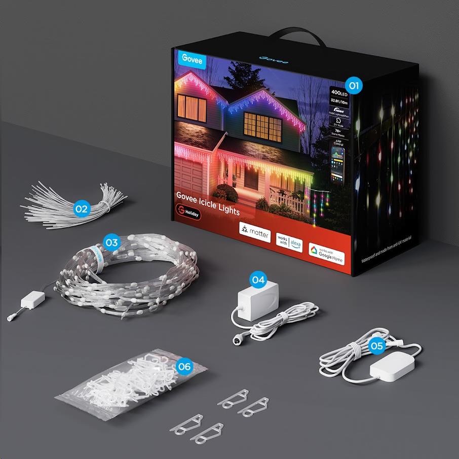 Govee Smart LED rampouchy RGBIC 10m,  bílé,  Matter1 