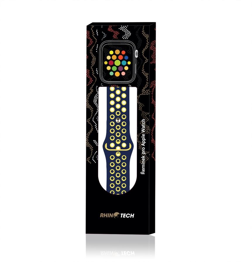 RhinoTech sportovní řemínek pro Apple Watch 38 /  40mm Modro-žlutý4 