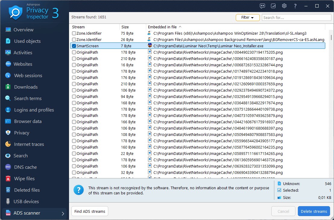 Ashampoo Privacy Inspector 32 