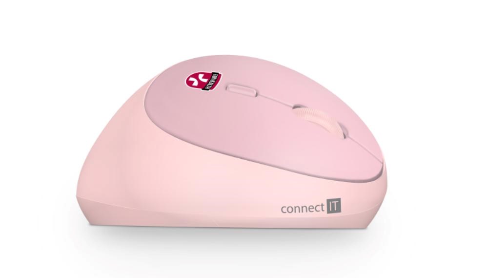 CONNECT IT FOR HEALTH LADIES PINK Bezdrátová vertikální myš,  ergonomická,  růžová1 