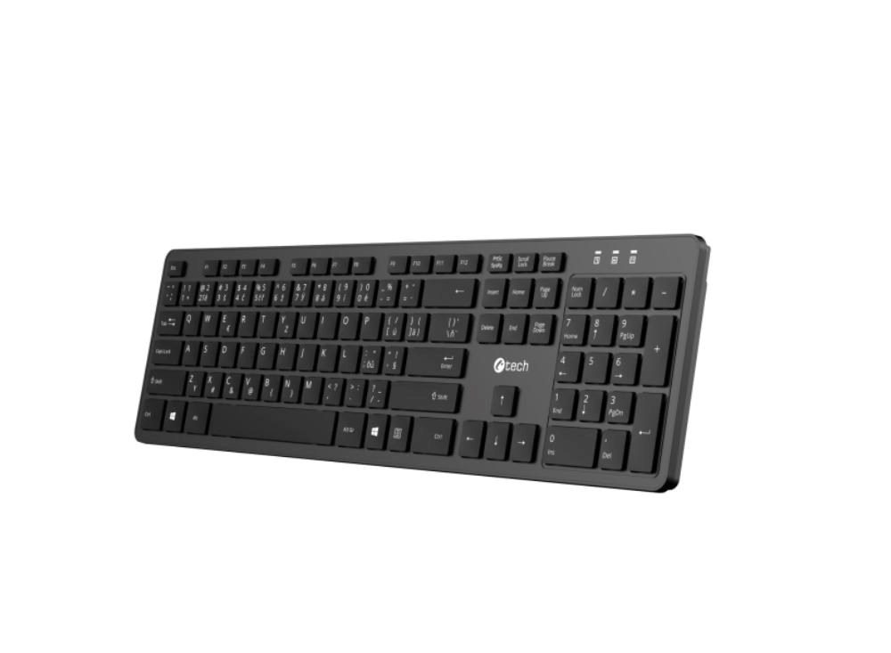 C-TECH Klávesnice KB-115,  bezdrátová 2.4Ghz,  slim,  CZ/ SK2 