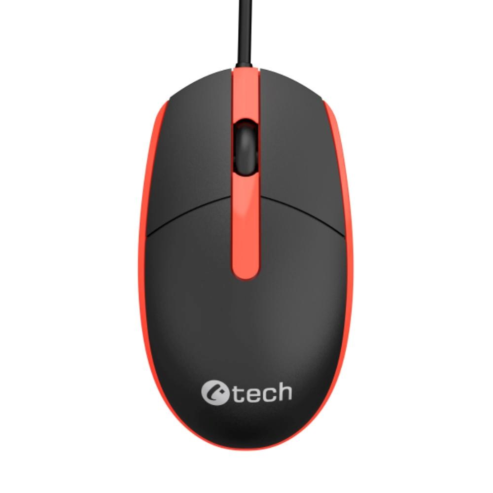 Myš C-TECH WM-10, čiernočervená, USB