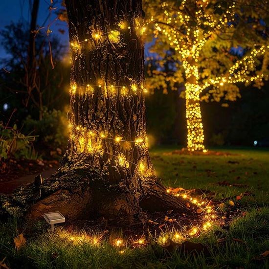 Solight LED solární řetěz,  200LED,  22m,  teplá bílá6 