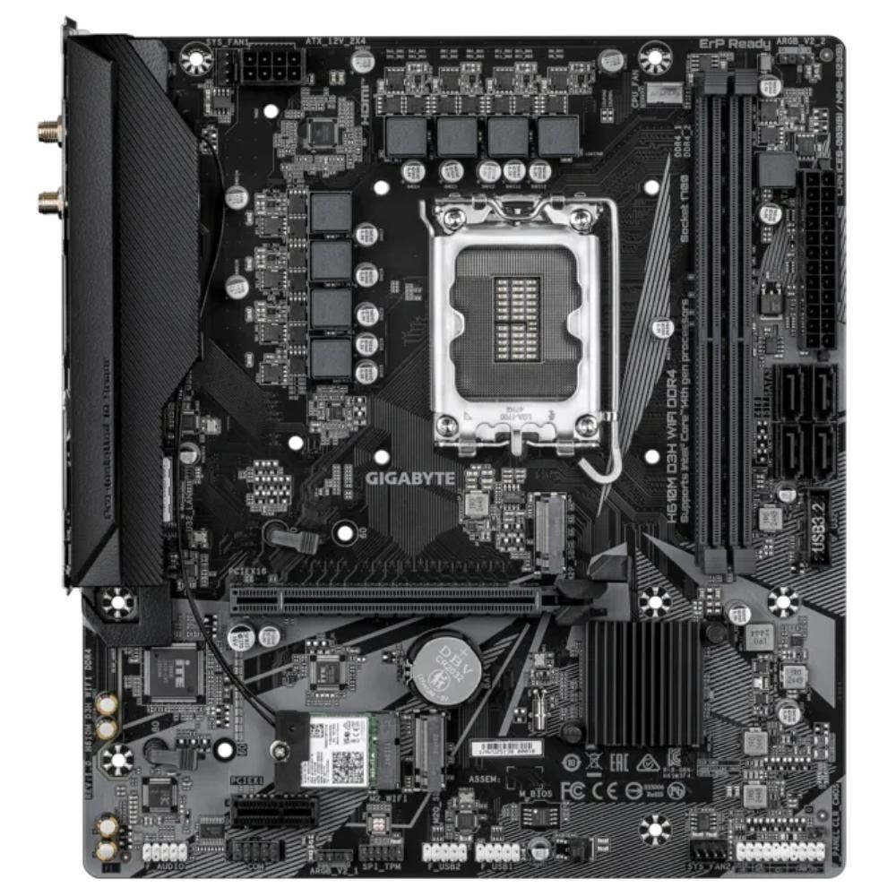 GIGABYTE MB Sc LGA1700 H610M D3H WIFI DDR4, Intel H610,  2xDDR4,  1xHDMI,  Wifi, mATX2 