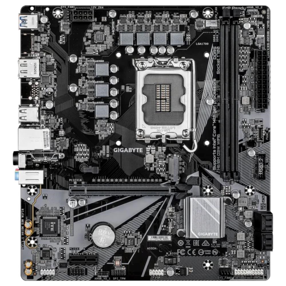 GIGABYTE MB Sc LGA1700 H610M D3W WIFI6,  Intel H610,  2xDDR5,  1xHDMI,  1xDP,  Wifi,  mATX2 