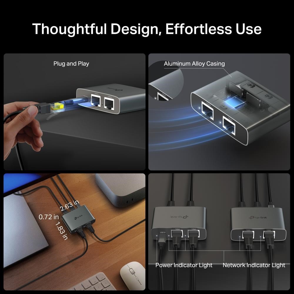 TP-Link EH310 ethernet gigabit splitter (4xGbE, USB-C)0 