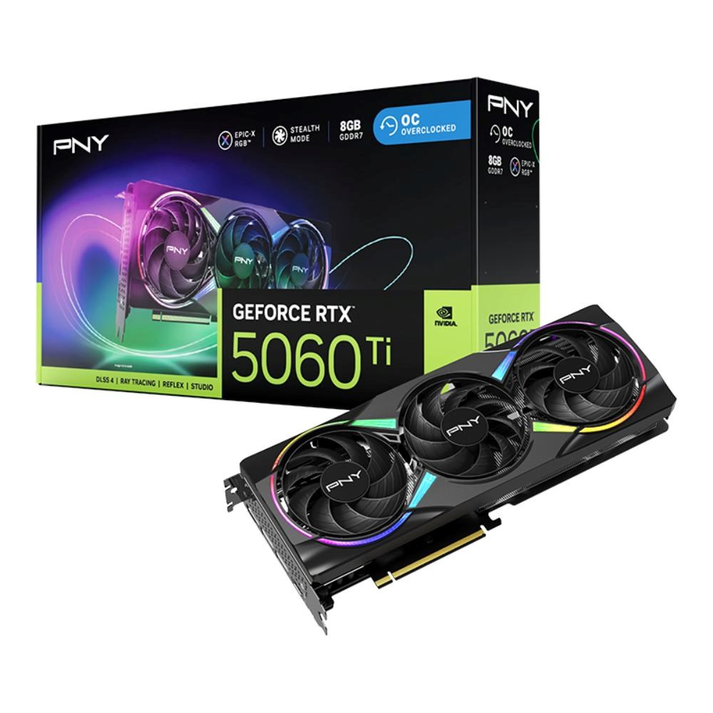 PNY VGA Nvidia GeForce RTX 5060 Ti 8GB ARGB Triple Fan OC,  RTX 5060 Ti OC,  8GB GDDR7,  3xDP,  1xHDMI0 