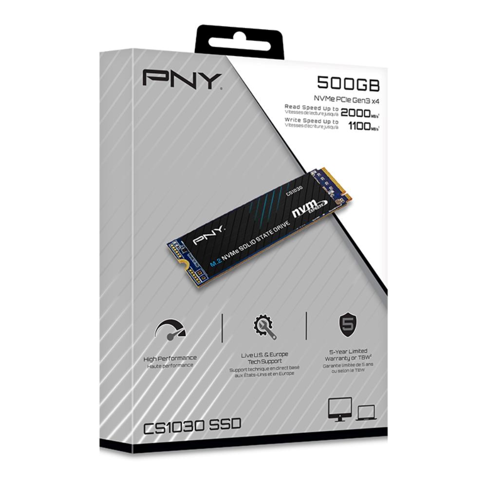 PNY SSD CS1030 500GB,  PCIe Gen3x4,  M.2 2280,  (R:2500/  W:1100MB/ s)1 