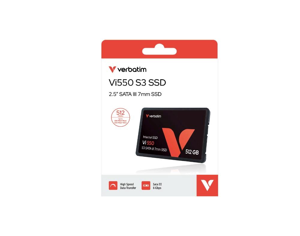 VERBATIM SSD Vi550 S3 512GB SATA III,  2.5” W 535/  R 560 MB/ s1 