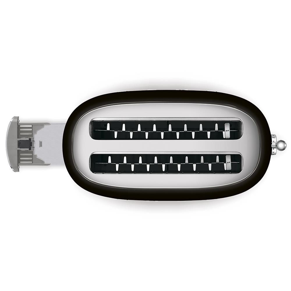 Smeg TSF02BLEU, toustovač / topinkovač, 4 toasty, 6 úrovní opékání, zásuvka na drobky, styl. 50. let, černý2 