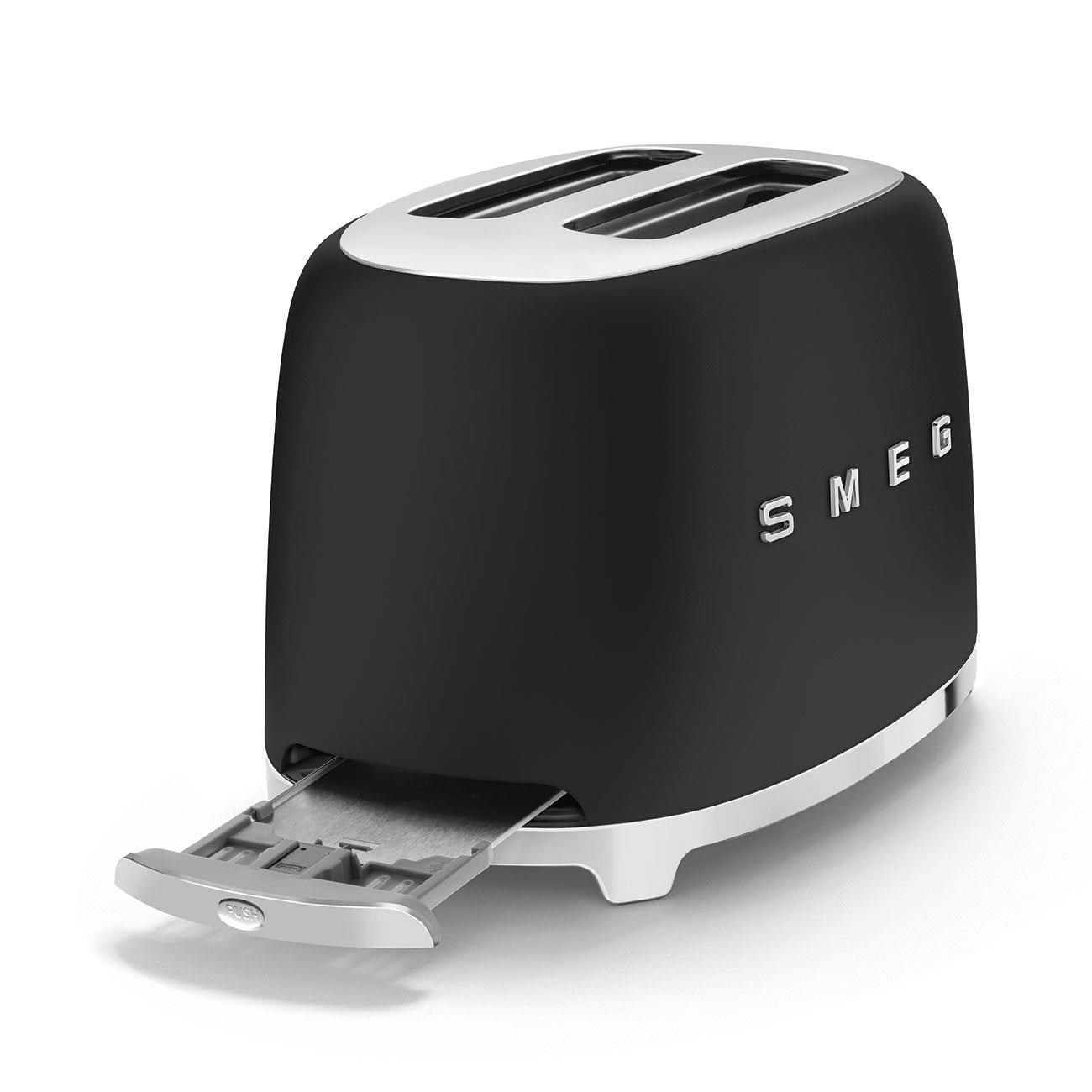 Smeg TSF01BLMEU toustovač / topinkovač, 2 toasty, 6 úrovní opékání, zásuvka na drobky, styl. 50. let, matně černá5 